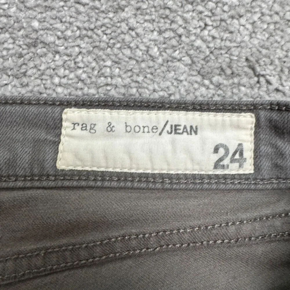 Rag & Bone The Dre Slim Boyfriend Denim Jeans Womens 24 Aged Sage Gray Stretch
